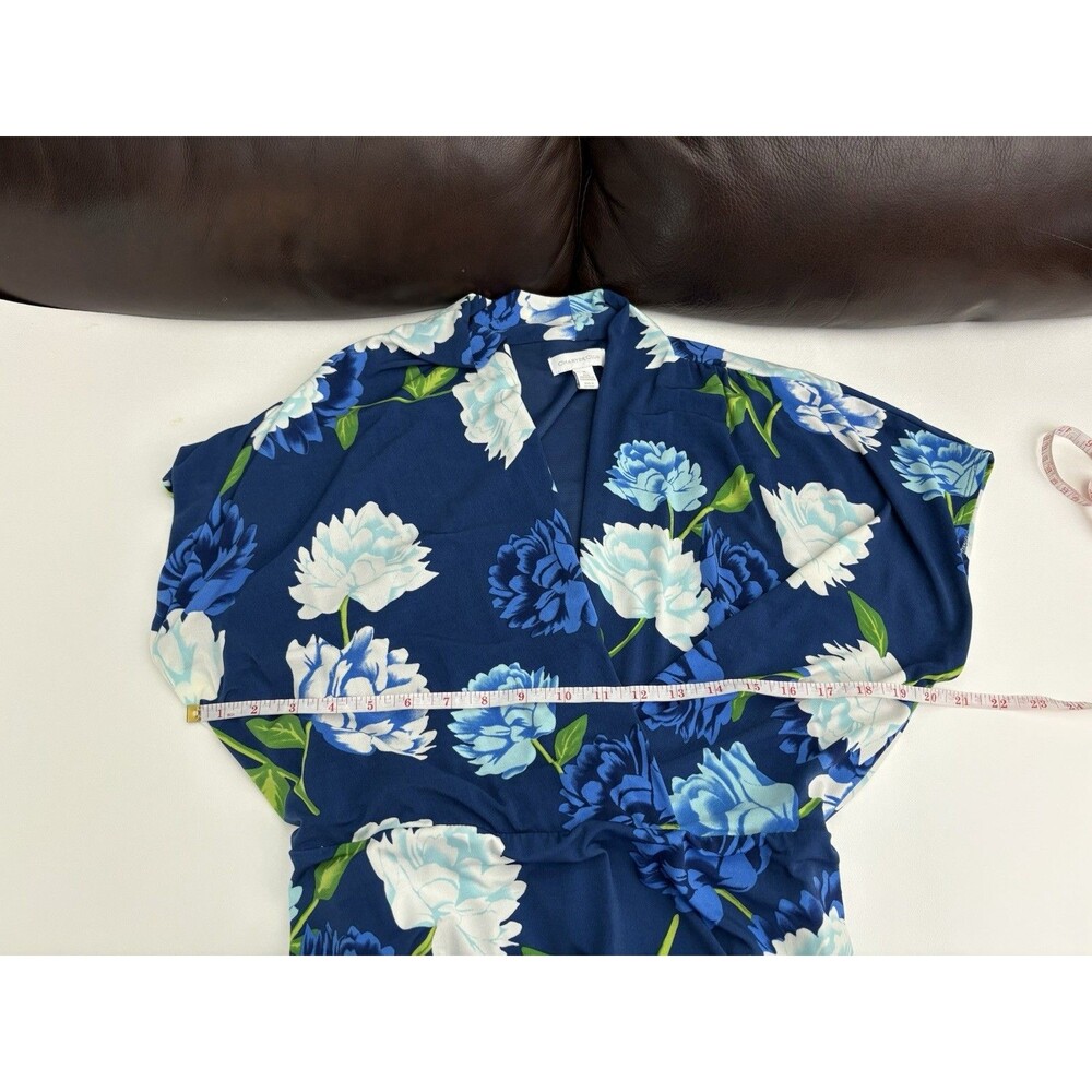 Charter Club Women’s Dress Floral XL Short Sleeve With Belt Surplice Neck - Picture 5 of 14